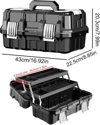  Boîte De Rangement De Matériel,boîte De Rangement D'outils, Organisateur De Stockage D'outils Matériels Imperméables Pliables à 3 Couches, Boîte à Outils Multifonctionnelle Robuste De Grande Capacité