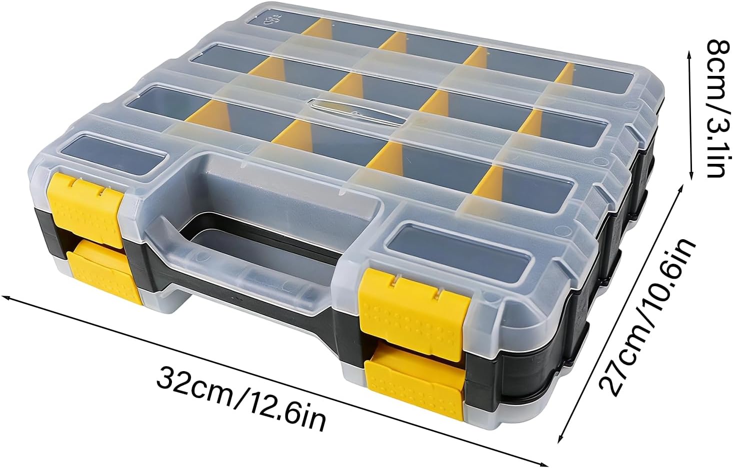GENERIC Boîte De Rangement Pour Vis, 34 Compartiments, Organiseur De Taille Moyenne Pour Boulons, Clous, Rangement, Boîte à Outils Pour Garage, Atelier, Organiseur Polyvalent Pour Usage Domestique Et