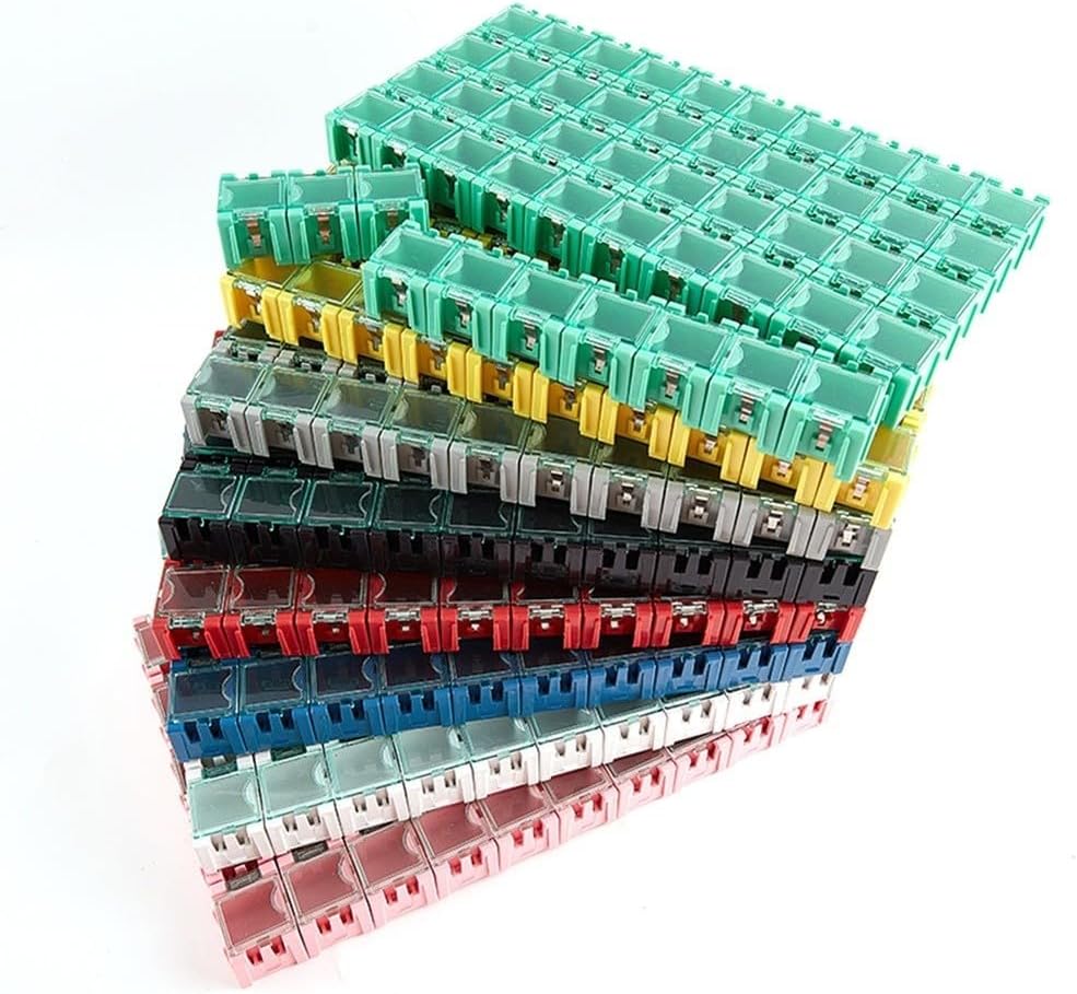  Lot De 50 Boîtes De Rangement Empilables Pour Pièces électroniques, Résistances, Condensateurs, PCB, Boîtier En Plastique, Pour Rangement D'outils Pour Les Amateurs (gris)