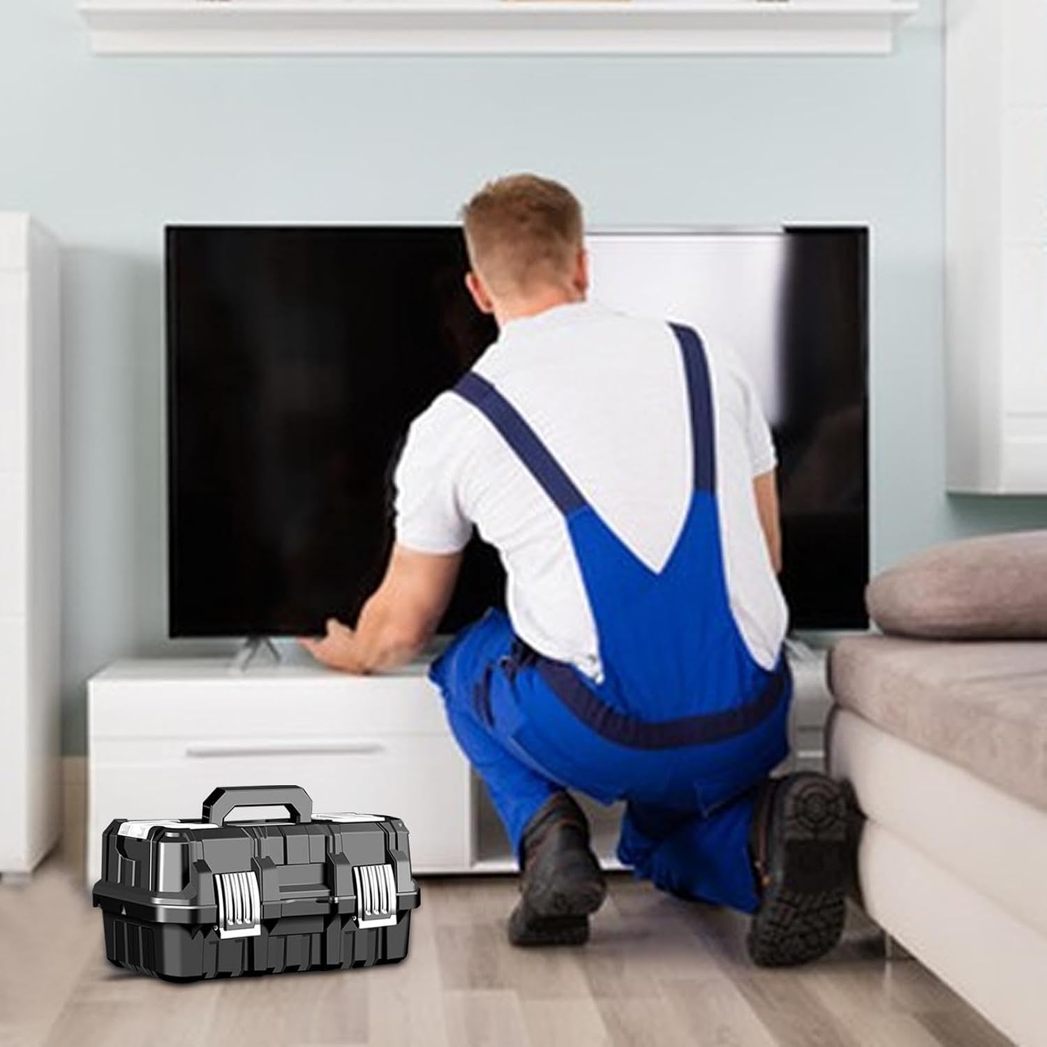  Boîte De Rangement De Matériel,boîte De Rangement D'outils | Organisateur De Matériel étanche à 3 Couches Pliable | Solution De Stockage Multifonctionnelle De Grande Capacité Avec Boucle En Acier