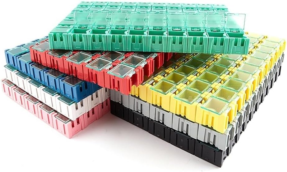  Lot De 50 Boîtes De Rangement Empilables Pour Pièces électroniques, Résistances, Condensateurs, PCB, Boîtier En Plastique, Pour Rangement D'outils Pour Les Amateurs (gris)
