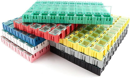  Lot De 50 Boîtes De Rangement Empilables Pour Pièces électroniques, Résistances, Condensateurs, PCB, Boîtier En Plastique, Pour Rangement D'outils Pour Les Amateurs (gris)
