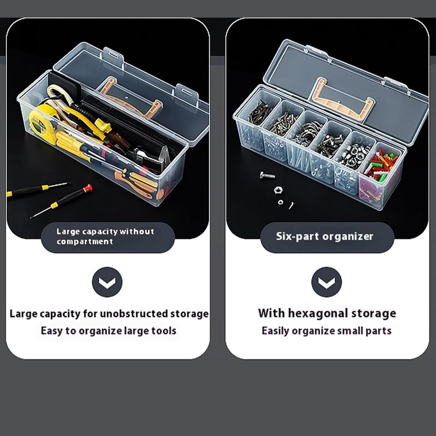  Boîte De Rangement Multifonction Portable Avec Compartiment Amovible Pour Voiture, Camping, Outils Ménagers, Solution De Rangement Compacte