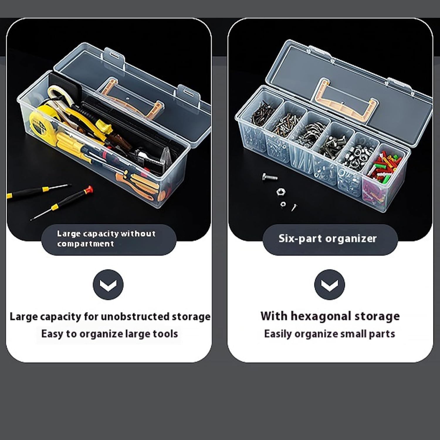  Boîte De Rangement Multifonction Portable Avec Compartiment Amovible Pour Voiture, Camping, Outils Ménagers, Solution De Rangement Compacte
