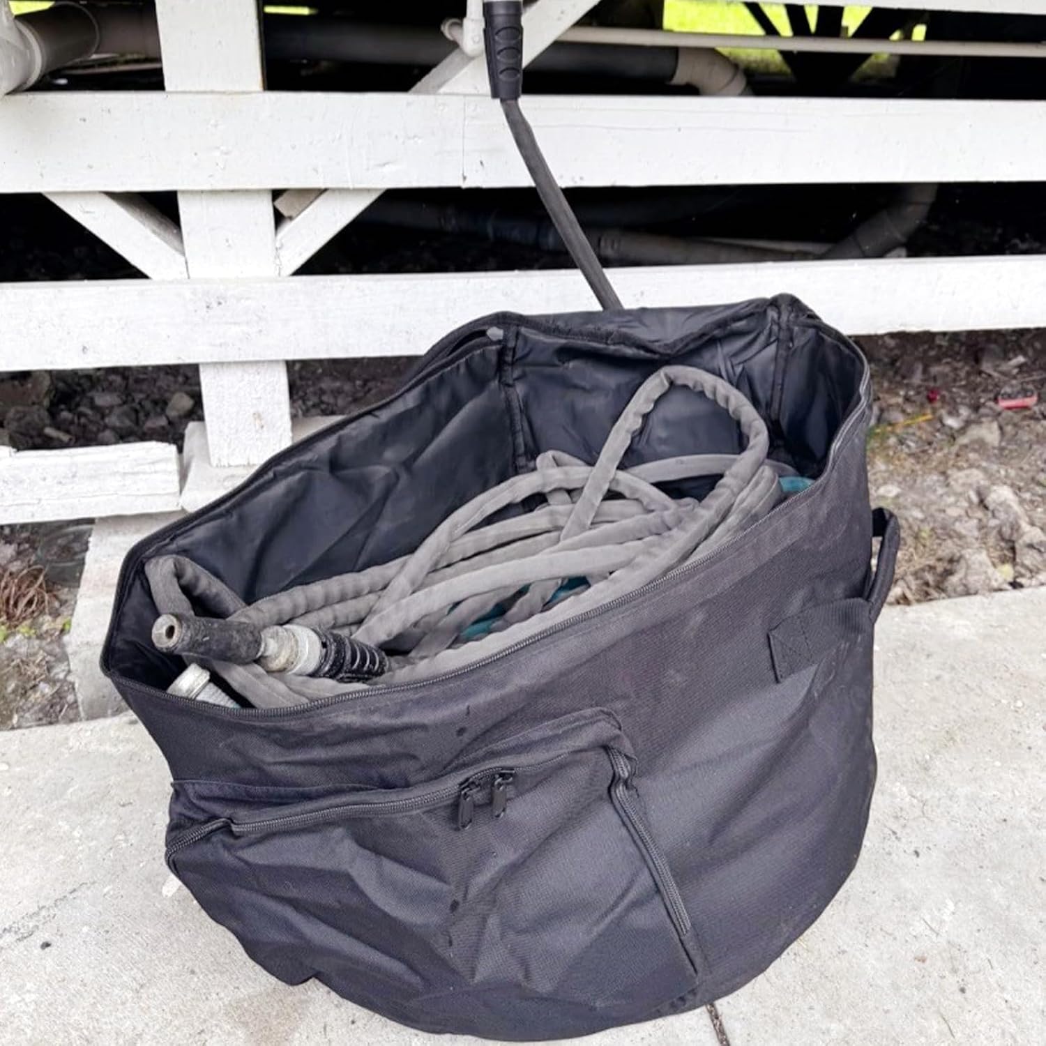  Organiseur De Tuyau D'arrosage Portable à Fermeture éclair - Sac De Rangement Robuste En Tissu Imperméable Pour Outils D'extérieur - Sac De Rangement Robuste à Fermeture éclair - Grande Capacité Pour