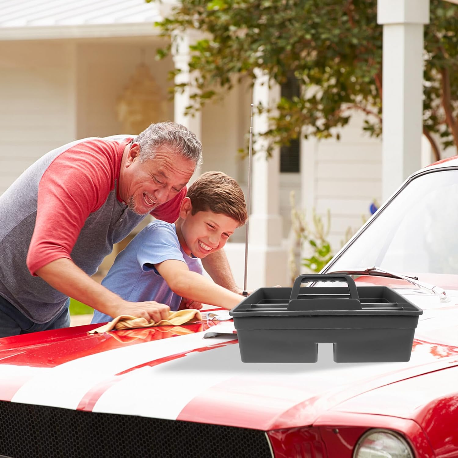  STOBAZA Boîte De Rangement Pour Produits De Nettoyage Portable Avec Poignée En Pp, Organiseur Pratique Pour Outils De Nettoyage à Main, Maison Voiture