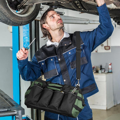 GENERIC Sac à Outils | Sac Fourre-tout Robuste à 16 Poches – Sacs à Outils D'électricien à Large Ouverture – Pour Homme, Mécanicien, électricien, Charpentier, Garage, Voyage, Réparation, Tournevis, Clés