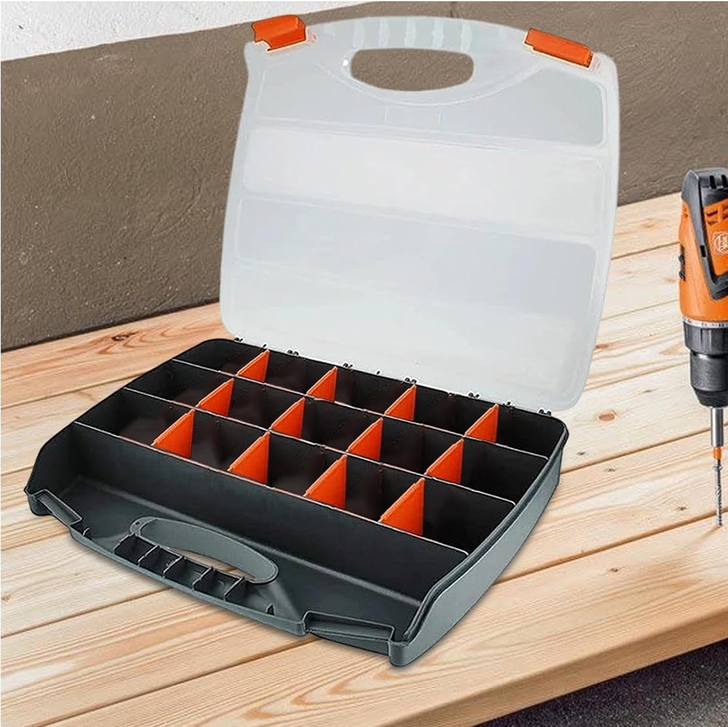  Organisateur De Matériel, Organisateur De Petites Pièces,Organisateur De Vis Portable | Organisateur De Pièces 12x2x10 Pouces Avec Séparateurs Amovibles, Boîte à Outils Pour Matériel, Vis, Boulons, Cl
