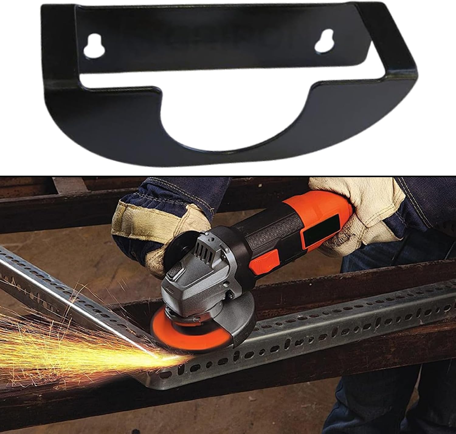  Power Tool Holder, Metal Tool Rack, Wall-Mounted Heavy Duty Design, Wear-Resistant Storage System, Garage Organizer For Angle Grinder, Polishing Machine, 6.29x1.96x1.96 Inches