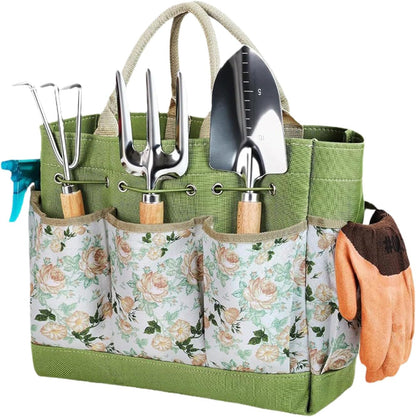 Genérico Panier De Jardinage Avec Poignée En Oxford, Spacieux, Porte-outils De Jardinage Multi-poches Pour Femmes, Hommes, Jardiniers, électriciens, Cour, Patio, Pelouse, Gants De Travail, Gadgets