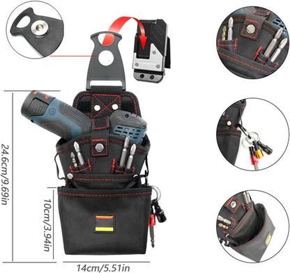  Poche à Outils Pour Ceinture - Sac Porte-Outils Ceinture Aimanté - Organisateur Résistant Aux Rayures Pour Électricien Sur Chantier BTP Et Atelier