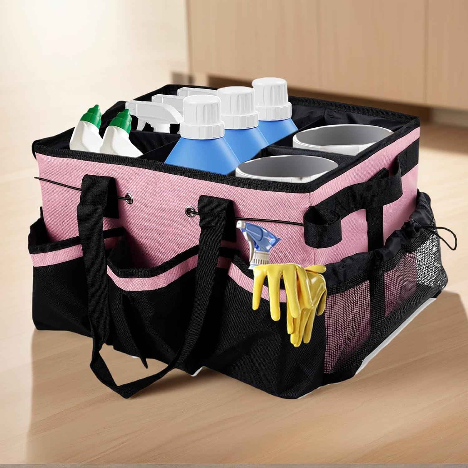  Housekeepers Sacs De Nettoyage, Organisateur De Nettoyage Avec Poignée, 40 X 25 X 24 Cm, Rangement Multi-poches, Construction En Tissu Durable Pour Cuisine, Dortoir, Salle De Bain, Camping, Voiture