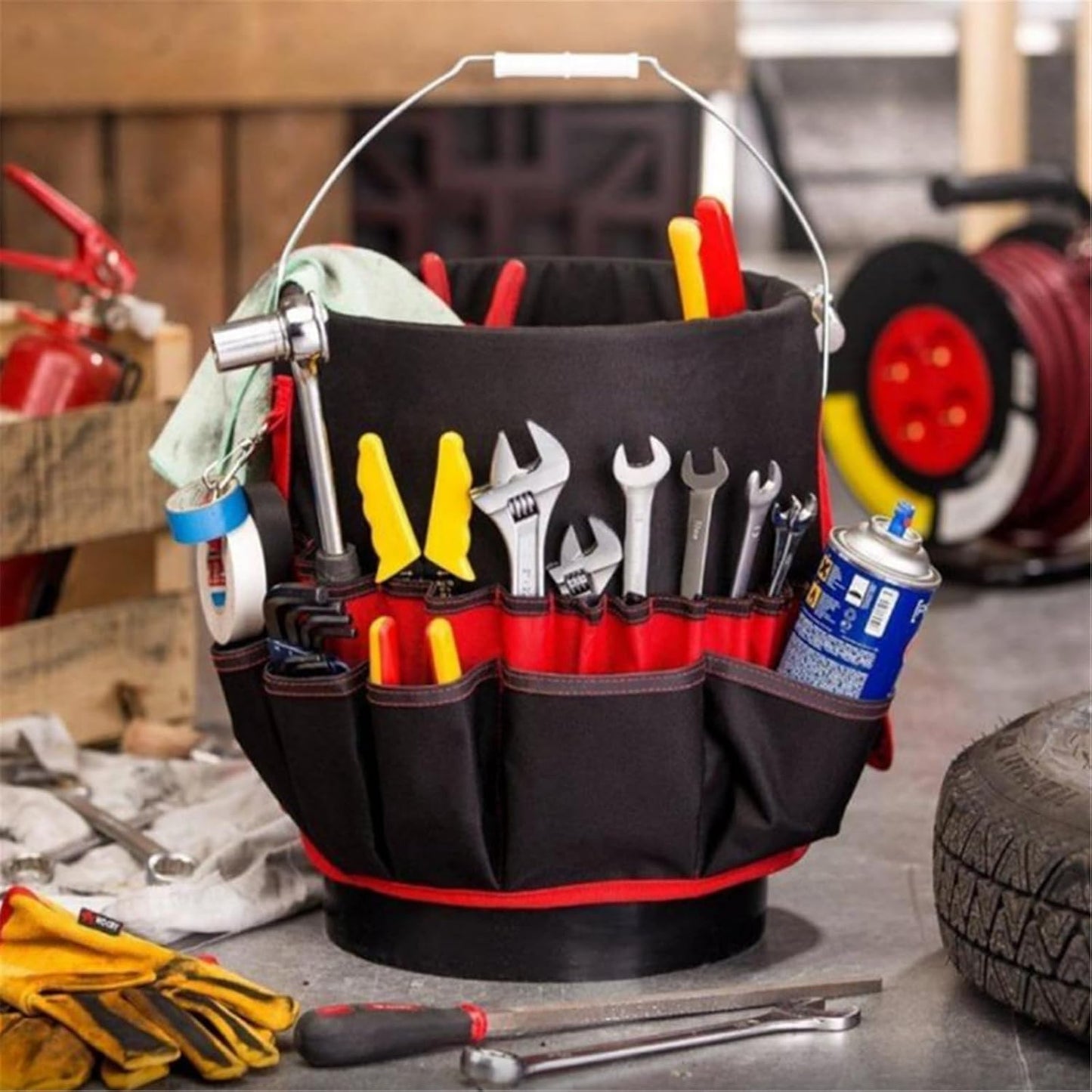  Porte-outils Multifonctions Avec Poches Spacieuses Optimisées Pour Les Outils à Main Et Les équipements D'atelier En Plein Air, Sac De Travail En Plein Air