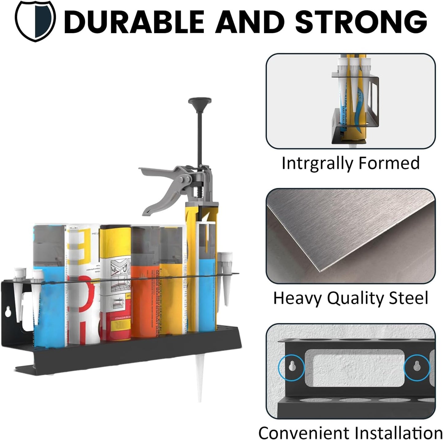  Support Pour Cartouche De Mastic | Rangement Pour Bouteilles Spray,Organisateur Mural Pour Bombes Aérosols Et Produits D'Étanchéité Pour Garage Et Détailing Auto