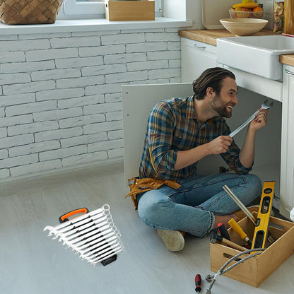  Healvian Support Porte-Outils à Clé à Cliquet, Organiseur De Clés Mixtes 12 Emplacements, Rangement Mural En Plastique, Pour Atelier Et Bureau