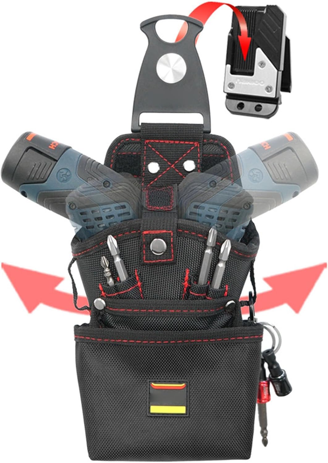  Sac à Outils De Ceinture | Sac Porte-Outils Ceinture Aimanté | Organisateur Résistant Aux Rayures Pour Électricien Sur Chantier BTP Et Atelier