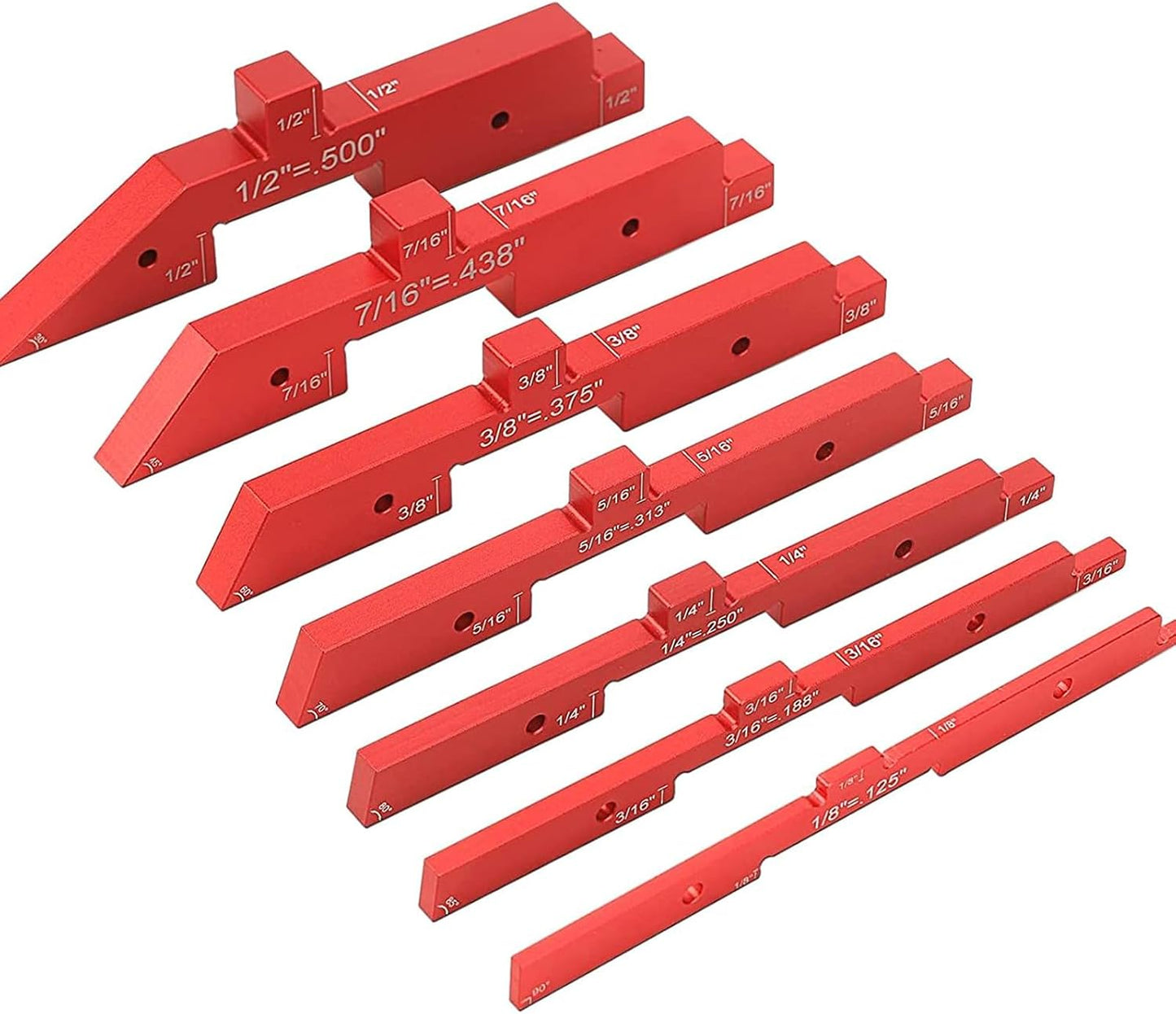  Lot De 7 Barres De Réglage De Table De Toupie En Aluminium De Précision, Jauges De Hauteur, Outils De Travail Du Bois
