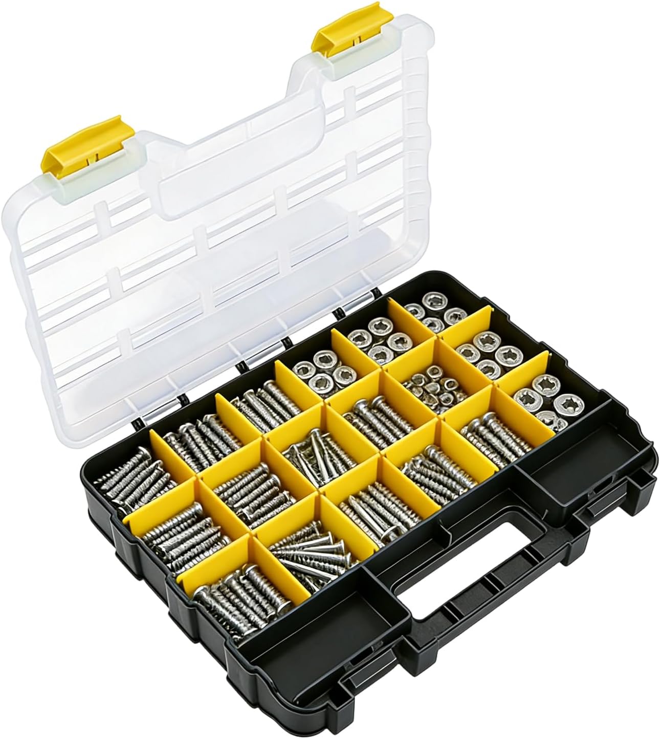 GENERIC Boîte De Rangement Pour Vis, 34 Compartiments, Organiseur De Taille Moyenne Pour Boulons, Clous, Rangement, Boîte à Outils Pour Garage, Atelier, Organiseur Polyvalent Pour Usage Domestique Et