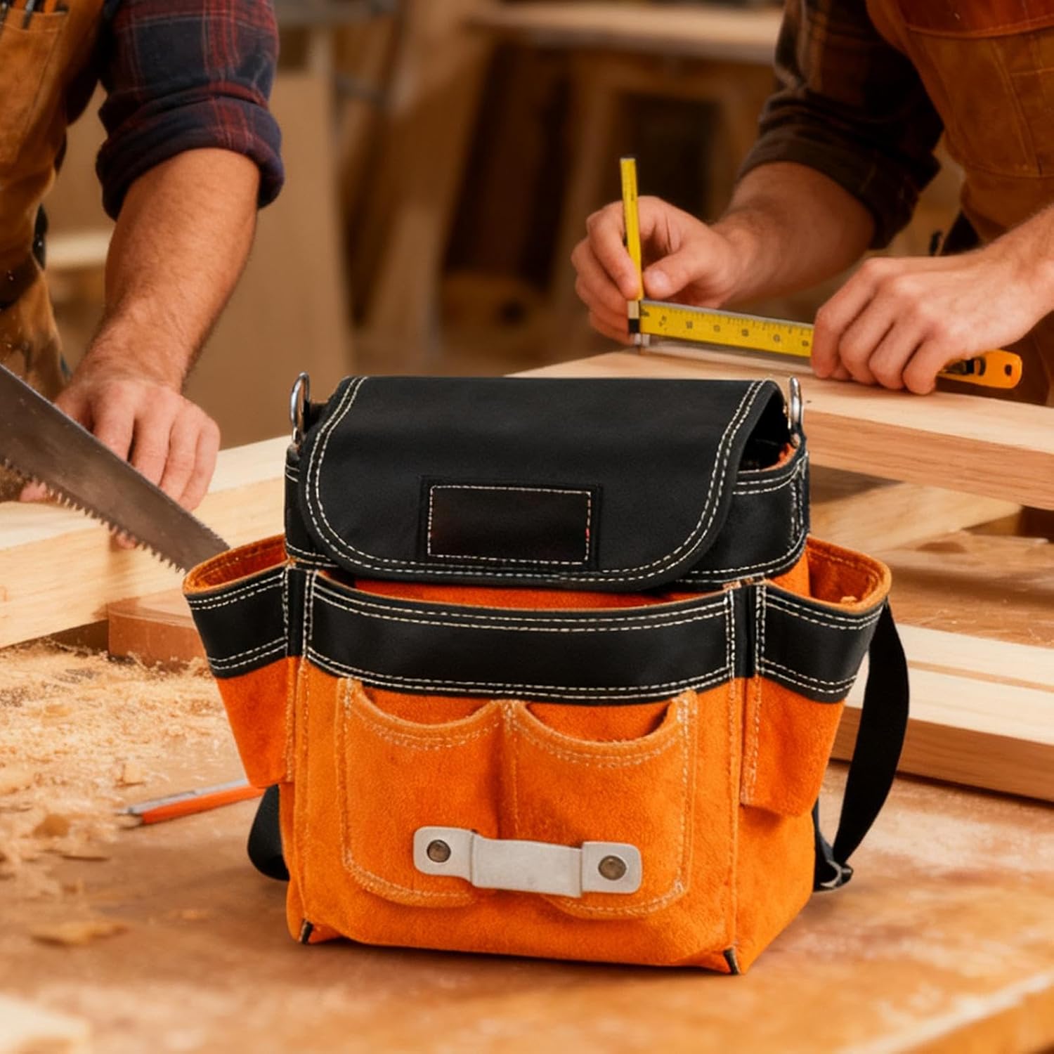  Générique Pochette De Ceinture À Outils | Banane Imperméable à Poches Multiples,avec Bretelle Amovible Et Ceinture Porte-Outil - Pour Les Travaux De Construction, D'Électricité, De Maintenance, De