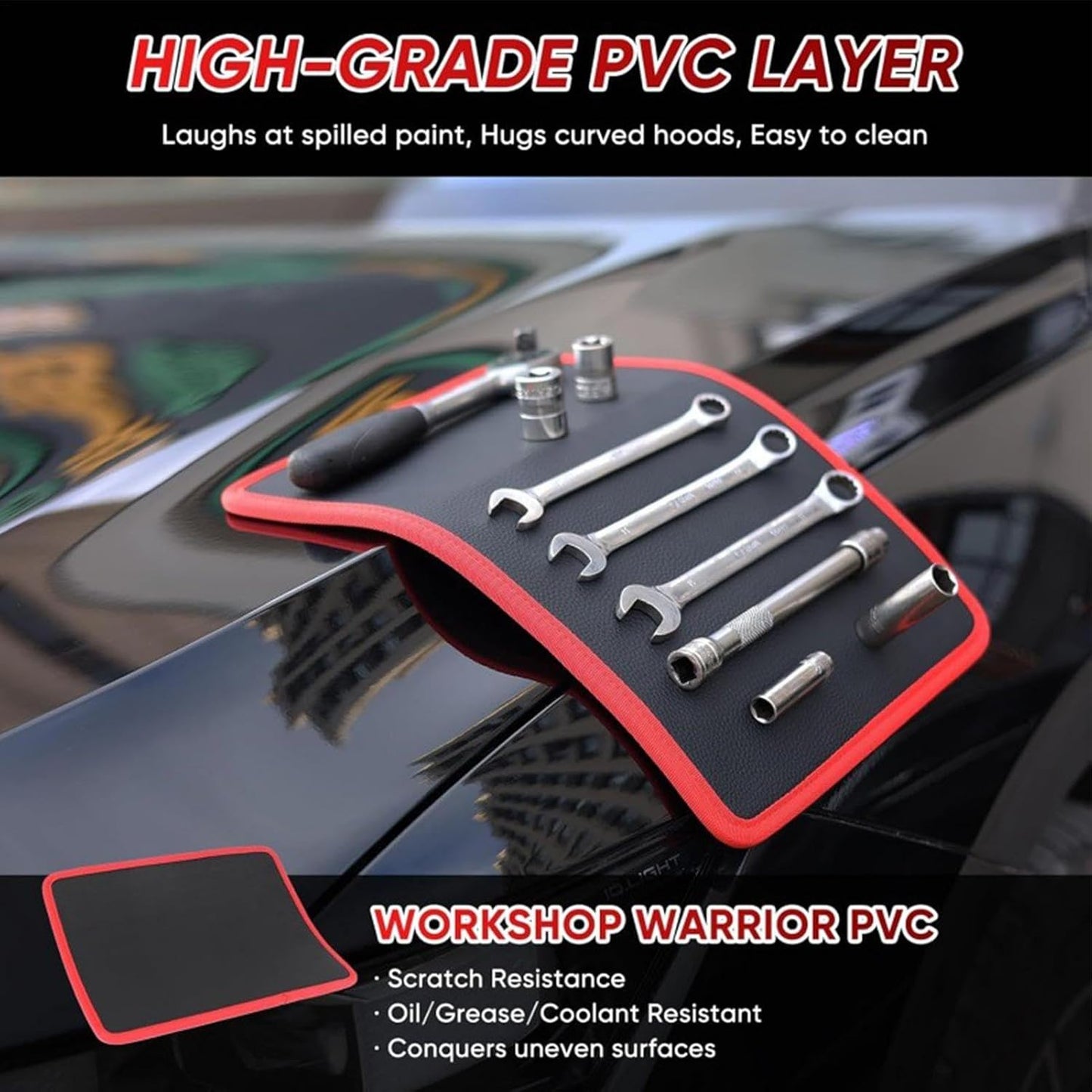  Tapis Magnétique | Organiseur De Pièces Métalliques - Tapis Magnétique Non-Glissant Pour Mécaniciens,Pour Atelier Auto Garage Tournevis Clés Boulons