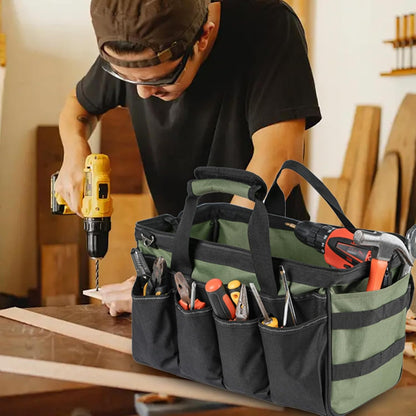 GENERIC Sac à Outils | Sac Fourre-tout Robuste à 16 Poches – Sacs à Outils D'électricien à Large Ouverture – Pour Homme, Mécanicien, électricien, Charpentier, Garage, Voyage, Réparation, Tournevis, Clés