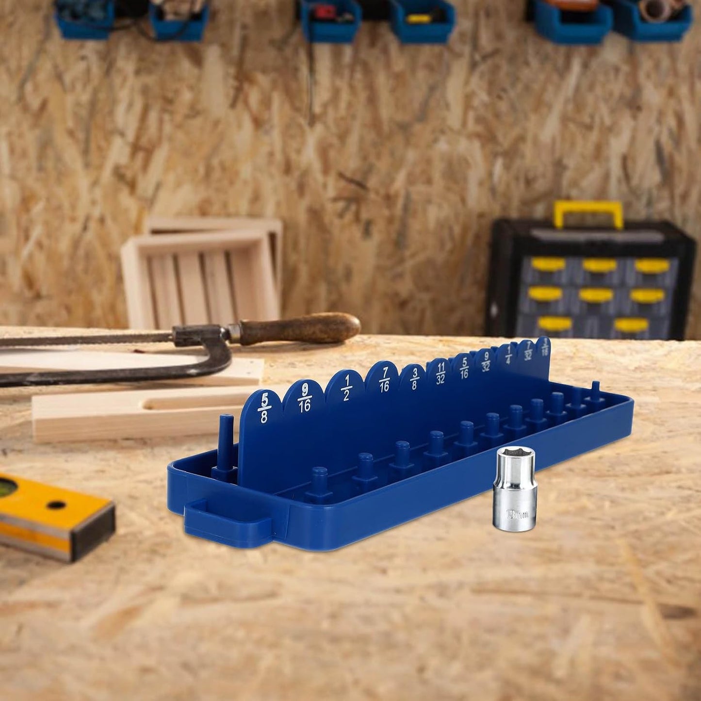  Jojofuny Support De Prises Multifonctionnel En Pp Bleu, Organisateur De Douilles Résistant Sans Bavures, Pour Atelier Et Rangement Des Clés