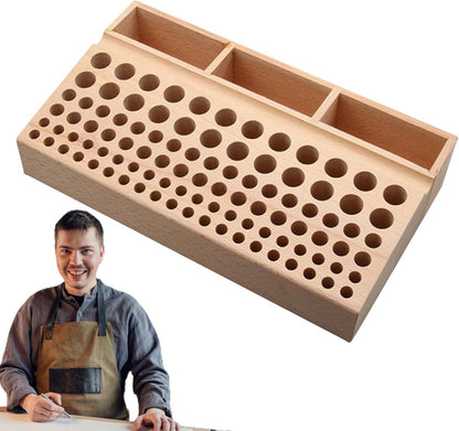  Generisch Support à Outils - Support En Bois De Hêtre Pour De Gaufrage, Boîte De Rangement En Cuir, Pour Travail Du Bois, , Amis, Hommes, Maison, Intérieur Et Pour