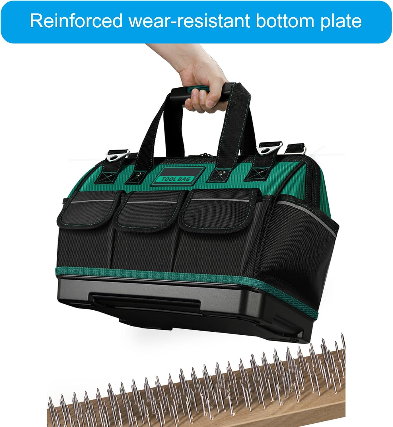  Sac à Outils De 40,6/45,7/58,4 Cm Avec Bandoulière Réglable, Sac De Rangement Pour Outils De Grande Capacité