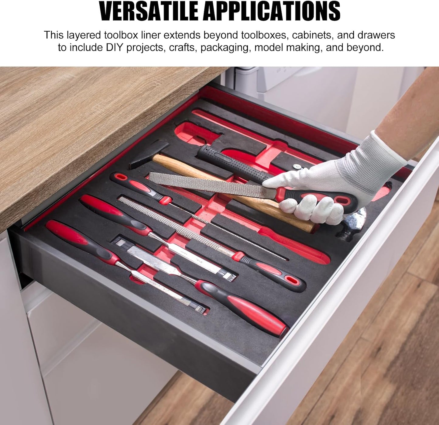  Lot De 5 Inserts En Mousse Pour Boîte à Outils - 43,9 X 30,5 X 2,5 Cm - Pour Boîte à Outils, Armoire, Tiroir, Travaux Manuels