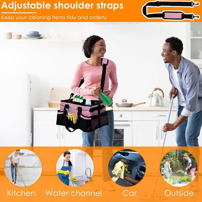  Housekeepers Sacs De Nettoyage, Organisateur De Nettoyage Avec Poignée, 40 X 25 X 24 Cm, Rangement Multi-poches, Construction En Tissu Durable Pour Cuisine, Dortoir, Salle De Bain, Camping, Voiture