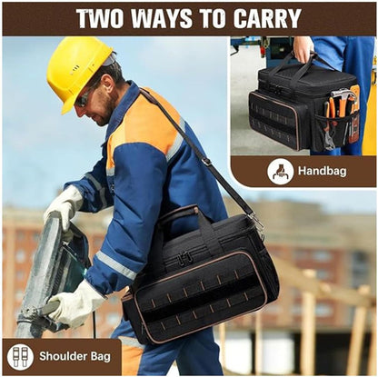 GENERIC Sac à Outils – Ceinture D'organisation De Grande Capacité | Sac à Outils Portable | Pour électricien, Mécanicien, Charpentier, Construction, Voyage, Jardin