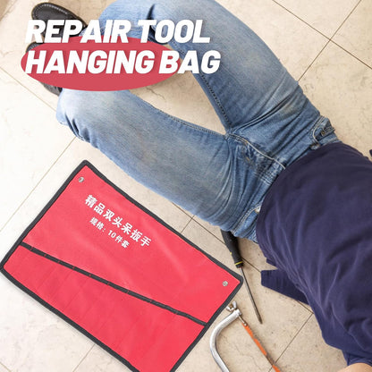  Healvian Pochette De Rangement Pour Outils En Tissu Oxford Rouge, 4 Pièces, Légère Et Facile à Nettoyer, Support Enroulable Pour Boîte à Outils Et Atelier