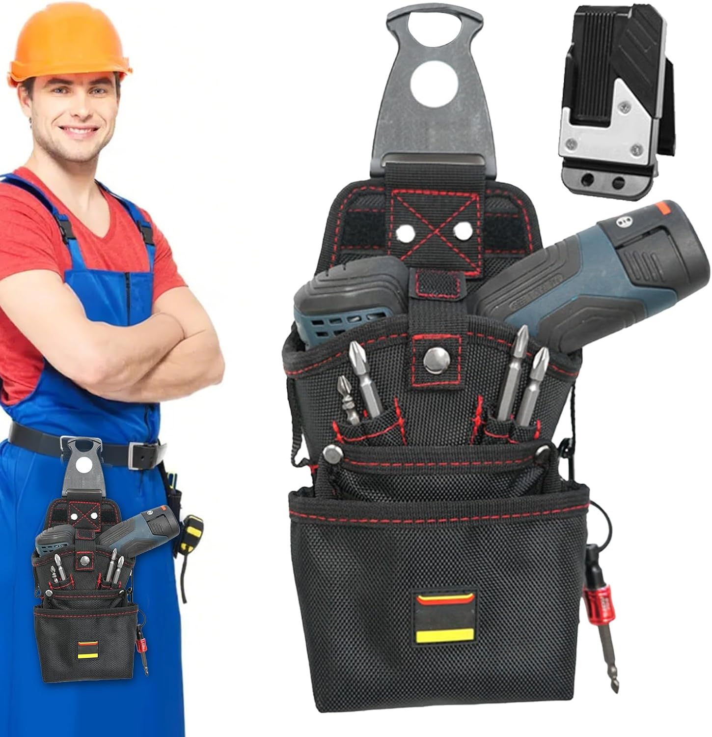  Poche à Outils Pour Ceinture - Sac Porte-Outils Ceinture Aimanté - Organisateur Résistant Aux Rayures Pour Électricien Sur Chantier BTP Et Atelier