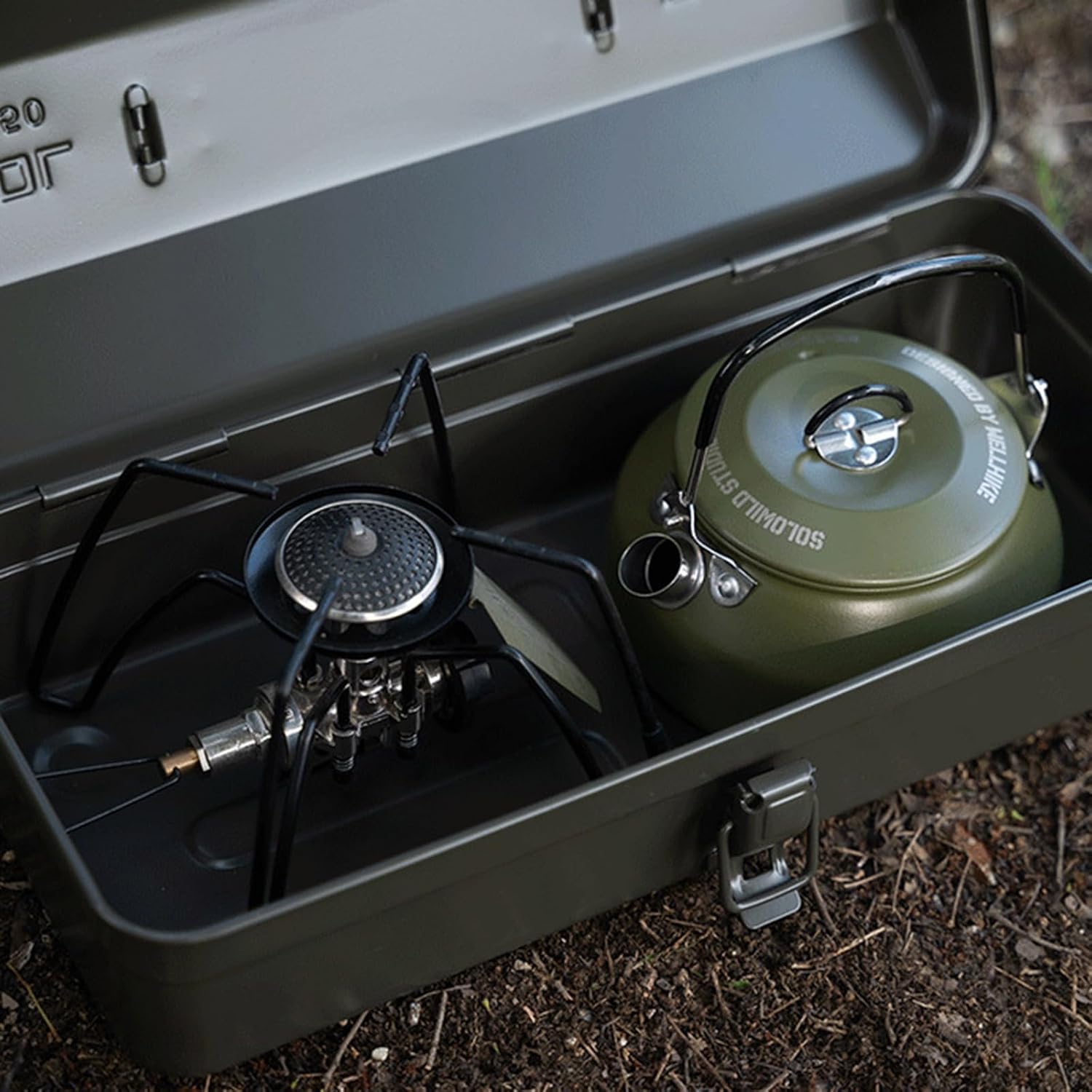  Boîte à Outils De Camping En Fer Avec Poignée Confortable En Cuir Et Finition Peinture Protectrice Adaptée à Divers Environnements