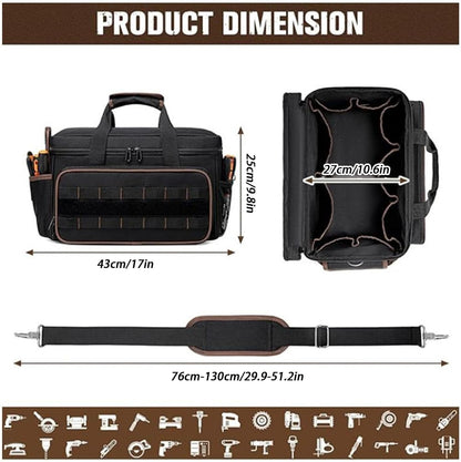 GENERIC Sac à Outils D'électricien | Bandoulière Réglable De Grande Capacité, Organisation Portable Pour Rangement D'outils – Pour électricien, Mécanicien, Charpentier, Construction, Voyage, Jardin