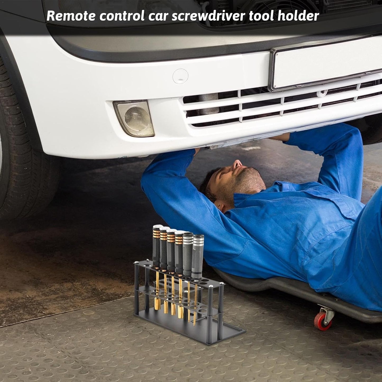 GENERIC Support De Rangement Pour Tournevis De Bureau | Organiseur D'outils Avec Plateau à Vis Intégré | Porte-tournevis Multifonction Pour Pinces, Ciseaux Et Petits Outils De Réparation | Parfait Pour