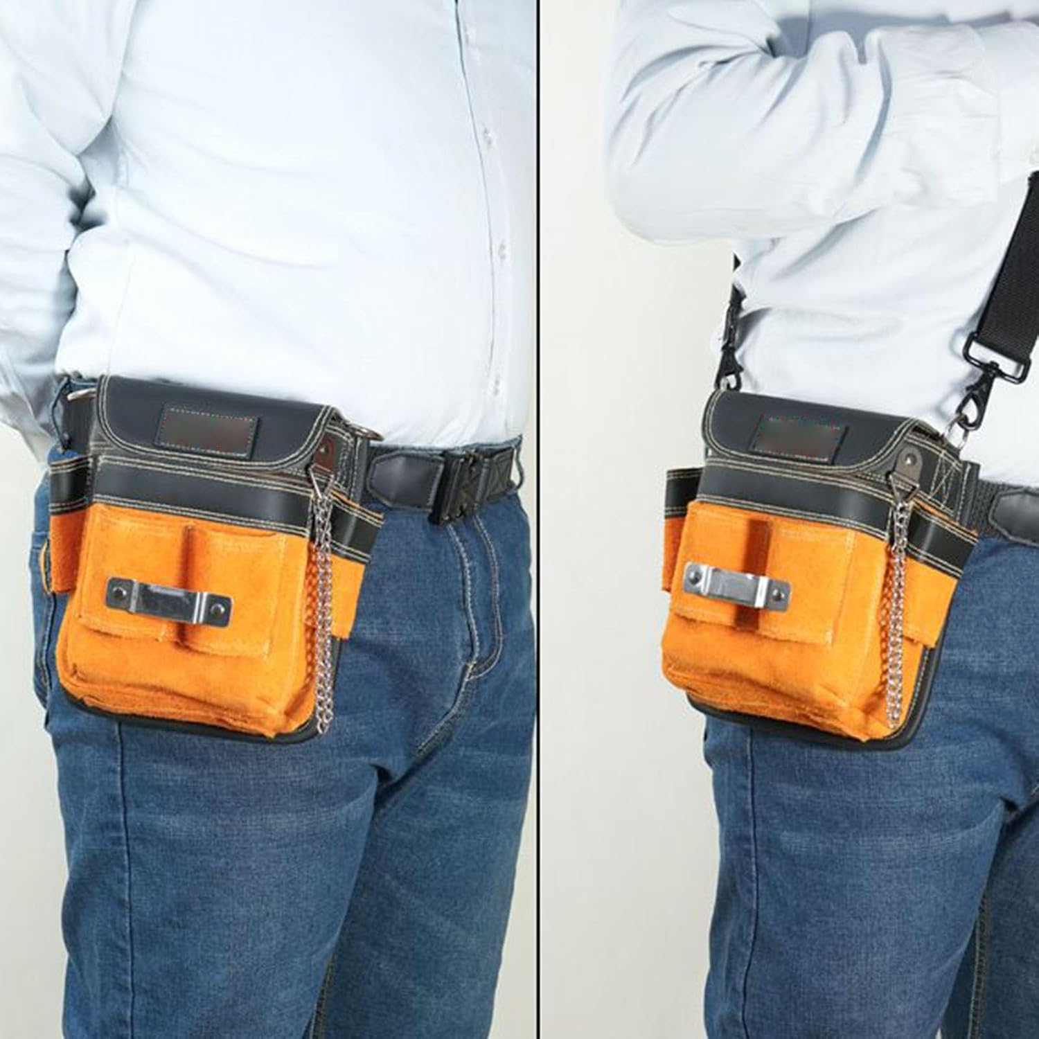  Générique Pochette De Ceinture À Outils | Banane Imperméable à Poches Multiples,avec Bretelle Amovible Et Ceinture Porte-Outil - Pour Les Travaux De Construction, D'Électricité, De Maintenance, De
