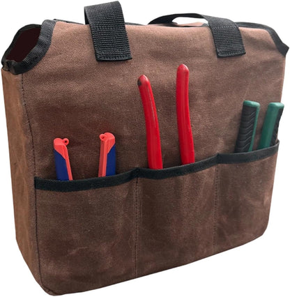 GENERIC Sac à Outils, Organiseur De 473,6 G En Toile Cirée De Grande Capacité | Pochette à Outils – Pour Papa, Homme, Fleuriste, Atelier, Camion, Voiture, Moto, Clé De Projet, Menuiserie