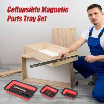  Plateau Magnétique Pour Boulons, Plateau De Rangement Magnétique 3 Pièces, Organiseur Pliable Pour Tri Des écrous, Vis, Réparation Automobile, Garage, Atelier