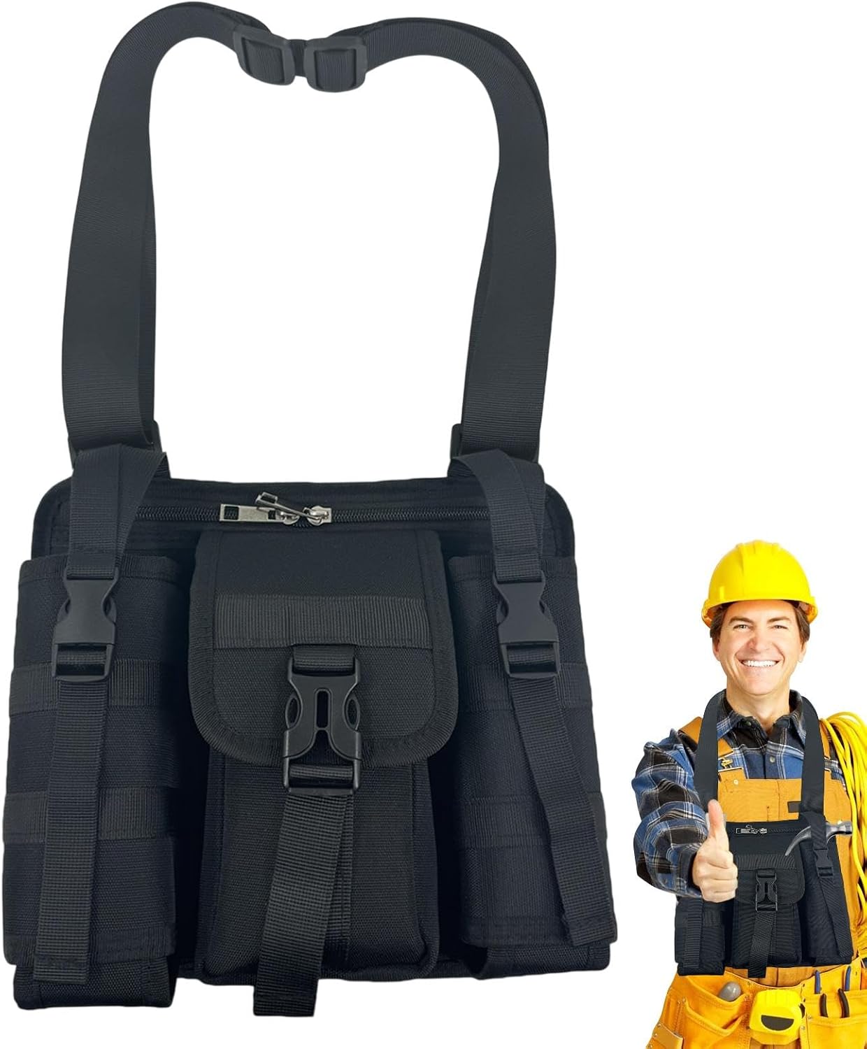  Petite Pochette à Outils,petit Sac à Outils - Seau Organisateur D'outils Multifonctionnel - Sac De Poitrine Porte-outils, Rangement Et Organisation De Voiture Pour L'extérieur Et L'intérieur