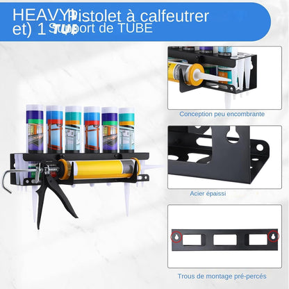  Support Pour Distributeur De Mastic D'Atelier - Organisateur Mural Pour Tubes De Mastic D'Atelier - Rangement Pour Outils De Professionnels En Rénovation Et Maintenance