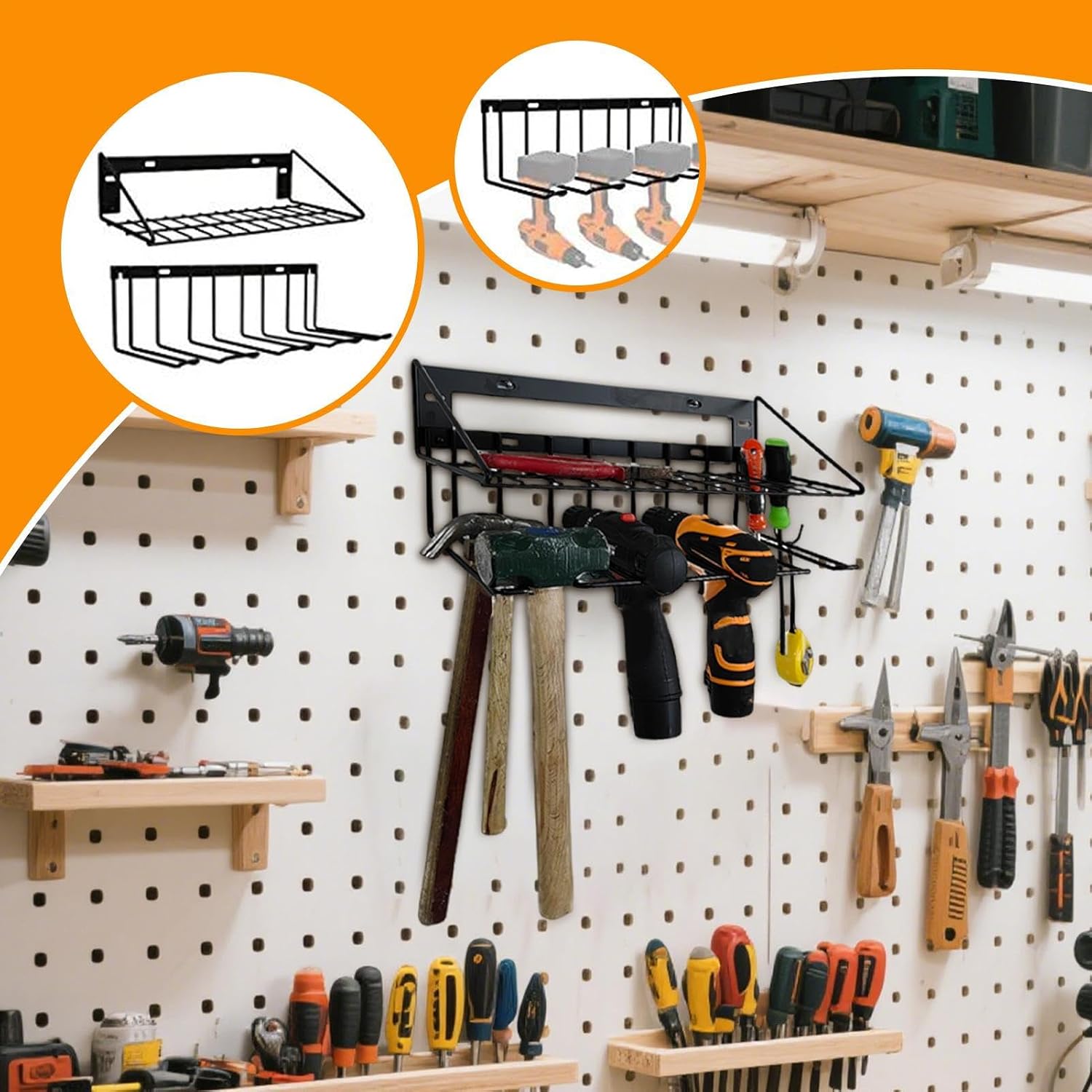  Generisch Porte-outils | Rangement En Métal Pour Garage, Maison, Abri De Jardin, Rangement Pour Perceuses