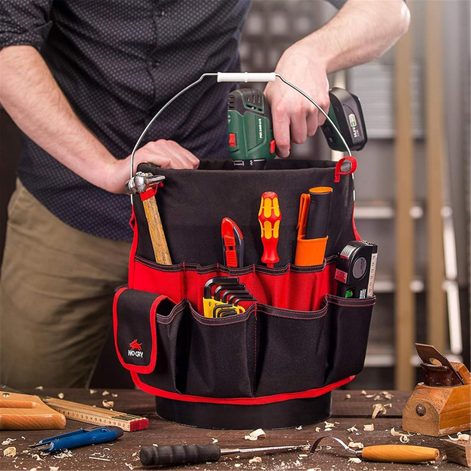  Porte-outils Multifonctions Avec Poches Spacieuses Optimisées Pour Les Outils à Main Et Les équipements D'atelier En Plein Air, Sac De Travail En Plein Air