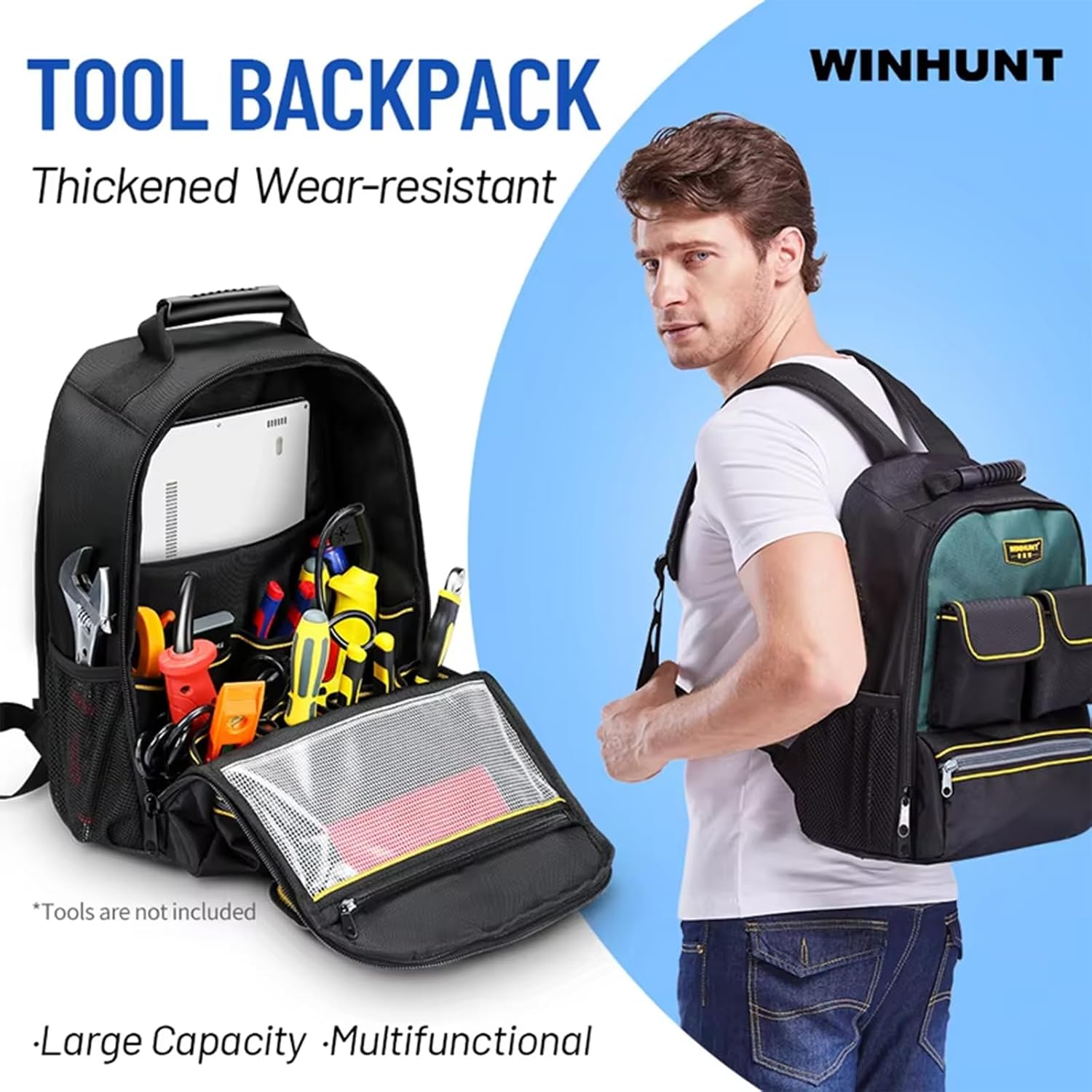  Sac à Dos D'électricien Professionnel Avec Oxford Imperméable Et Bretelles Confortables Pour Un Transport Facile Des Outils