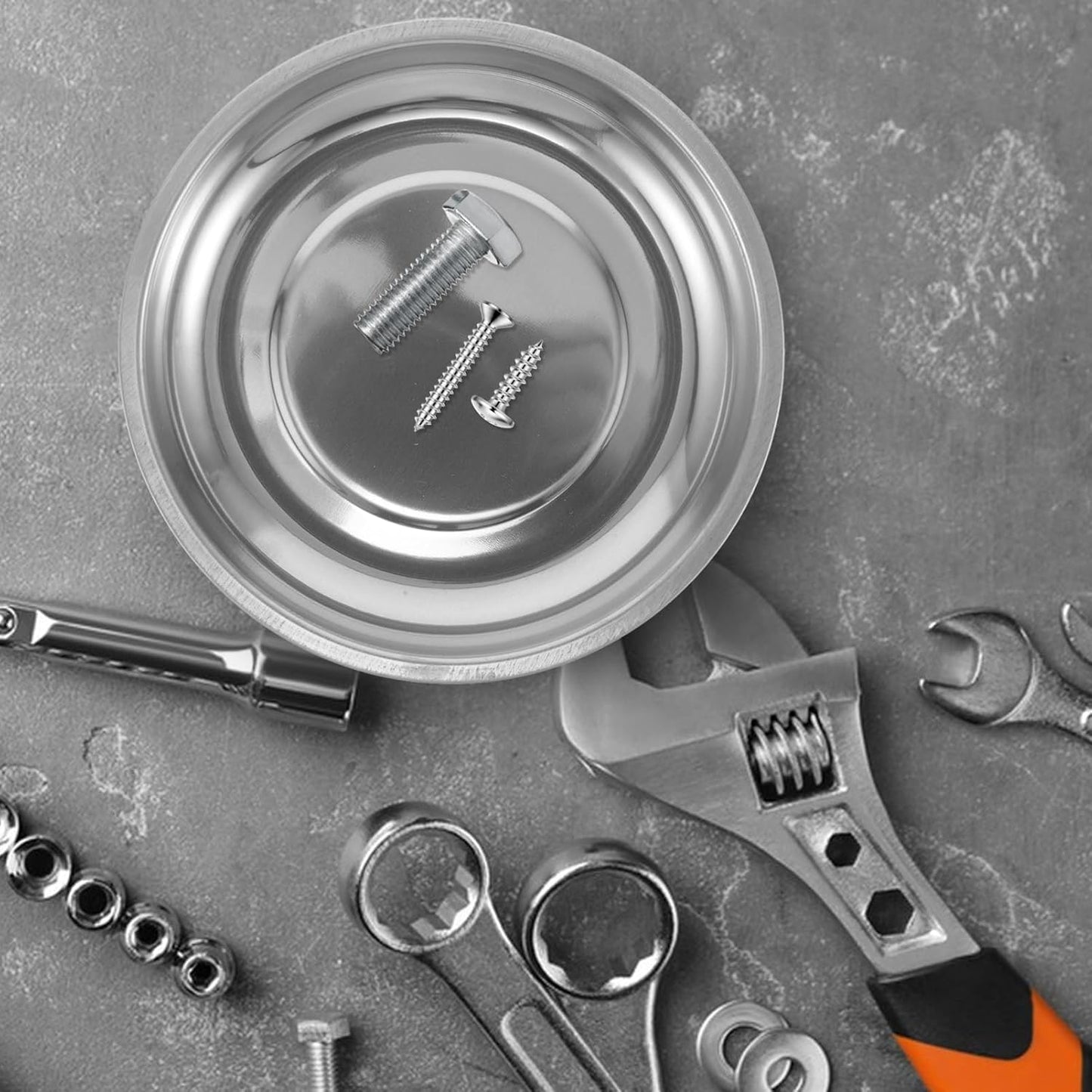  Gatuida Bol Magnétique Pour Vis Boulons Et Outils Plateau Magnétique Rond Acier Inoxydable Antidérapant Pour Métalliques Et Réparations Automobiles