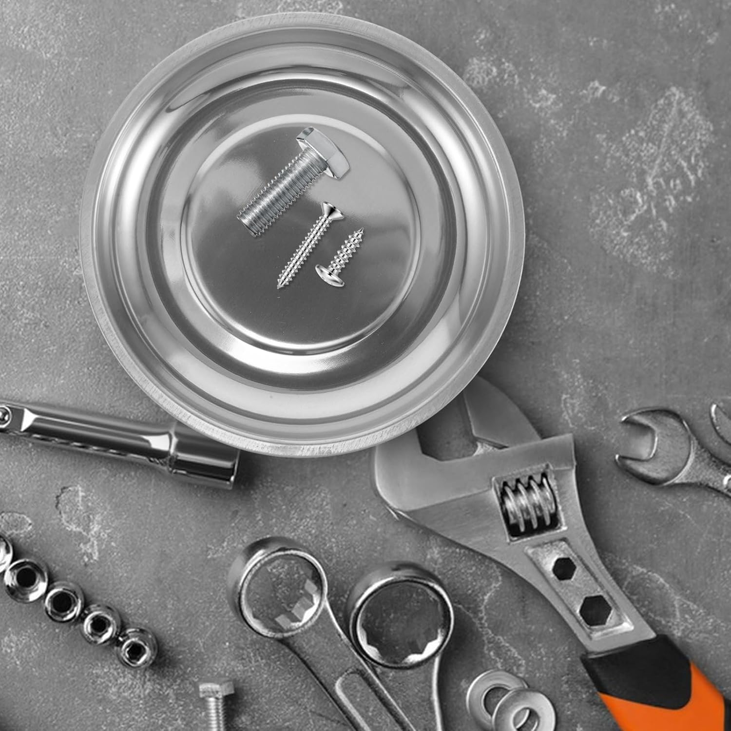  Gatuida Bol Magnétique Pour Vis Boulons Et Outils Plateau Magnétique Rond Acier Inoxydable Antidérapant Pour Métalliques Et Réparations Automobiles