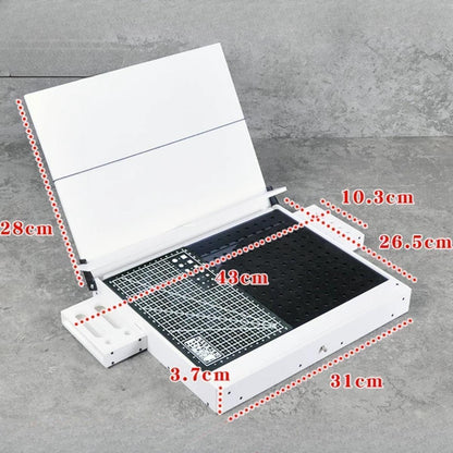  MagiDeal Établi Pour La Fabrication Maquettes, Boîte Construction Maquettes, Poste Travail Pour Pièces Précision, Organisateur D'outils, Blanc