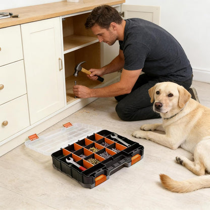 GENERIC Organisateur De Vis - Boîte Avec 34 Compartiments,Organisation D'Outils Pour Petites Pièces,pour Écrous Clous Perles Boulons Composants Électroniques Garage Et Atelier