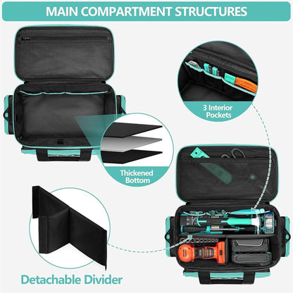 GENERIC Sac Fourre-tout à Outils, En Tissu Oxford, Grande Capacité, Sac De Rangement Robuste Pour électricien, Charpentier, Jardin, Dortoir, Collège, Construction, Camping, 26 X 10 Cm