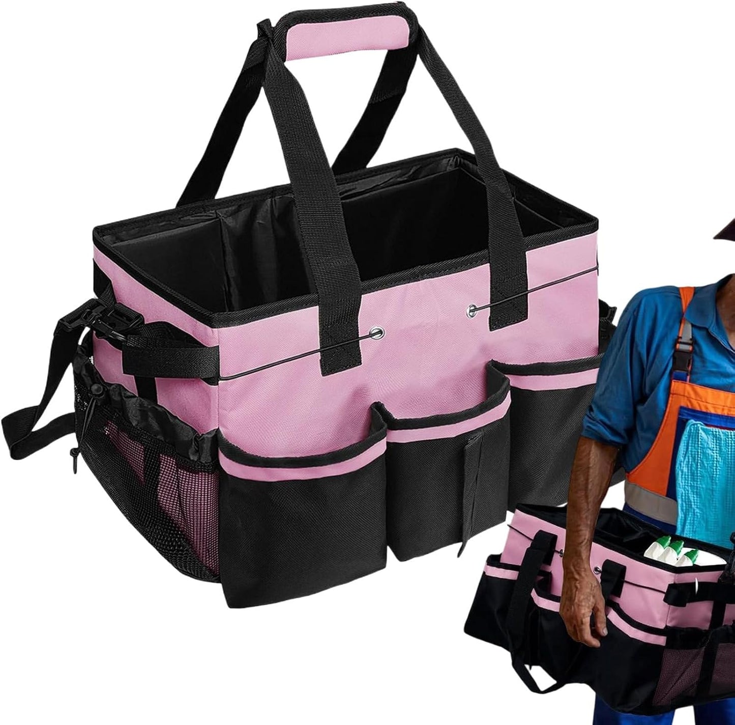  Housekeepers Sacs De Nettoyage, Organisateur De Nettoyage Avec Poignée, 40 X 25 X 24 Cm, Rangement Multi-poches, Construction En Tissu Durable Pour Cuisine, Dortoir, Salle De Bain, Camping, Voiture